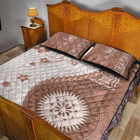 Bula Fiji Quilt Bed Set Brown Plumeria Masi Tapa Pattern LT05 - Polynesian Pride
