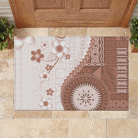 Bula Fiji Rubber Doormat Brown Plumeria Masi Tapa Pattern - Polynesian Pride