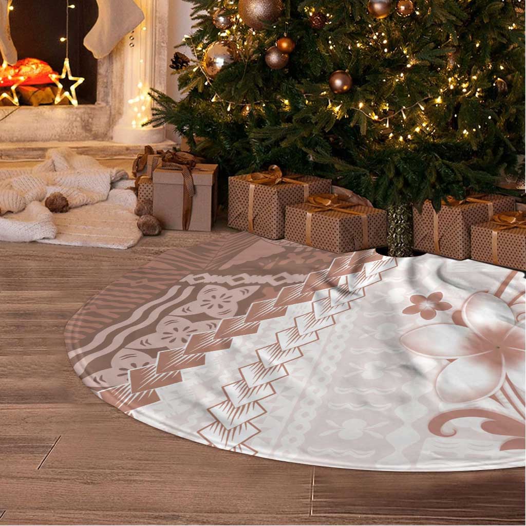 Bula Fiji Tree Skirt Brown Plumeria Masi Tapa Pattern LT05 - Polynesian Pride