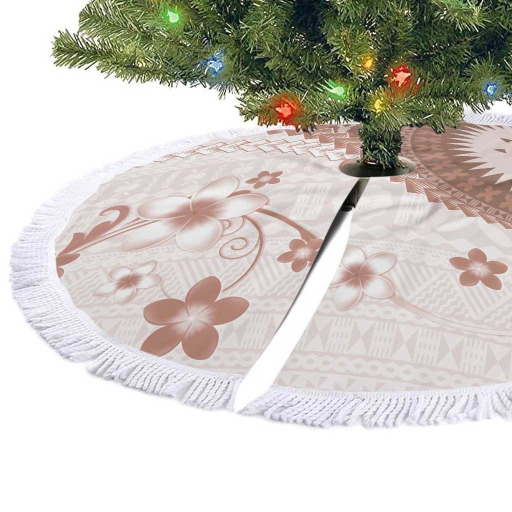 Bula Fiji Tree Skirt Brown Plumeria Masi Tapa Pattern LT05 - Polynesian Pride