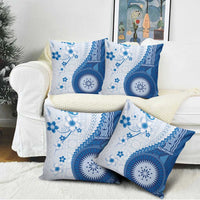 Bula Fiji Pillow Cover Blue Plumeria Masi Tapa Pattern LT05 - Polynesian Pride