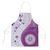Bula Fiji Apron Violet Plumeria Masi Tapa Pattern LT05 Violet - Polynesian Pride