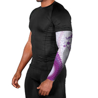 Bula Fiji Arm Sleeves Violet Plumeria Masi Tapa Pattern LT05 - Polynesian Pride