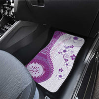Bula Fiji Car Mats Violet Plumeria Masi Tapa Pattern - Polynesian Pride