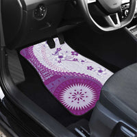 Bula Fiji Car Mats Violet Plumeria Masi Tapa Pattern - Polynesian Pride
