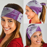 Bula Fiji Neck Gaiter Violet Plumeria Masi Tapa Pattern LT05 - Polynesian Pride