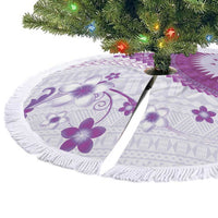 Bula Fiji Tree Skirt Violet Plumeria Masi Tapa Pattern LT05 - Polynesian Pride