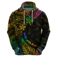 Personalised New Zealand Wellington Pride Hoodie Rainbow Silver Fern Paua Shell LT05 - Polynesian Pride