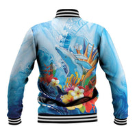 Polynesia Humpback Whale Baseball Jacket Ocean Style