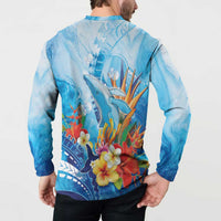 Polynesia Humpback Whale Button Sweatshirt Ocean Style LT05 - Polynesian Pride
