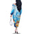 Polynesia Humpback Whale Family Matching Off The Shoulder Long Sleeve Dress and Hawaiian Shirt Ocean Style