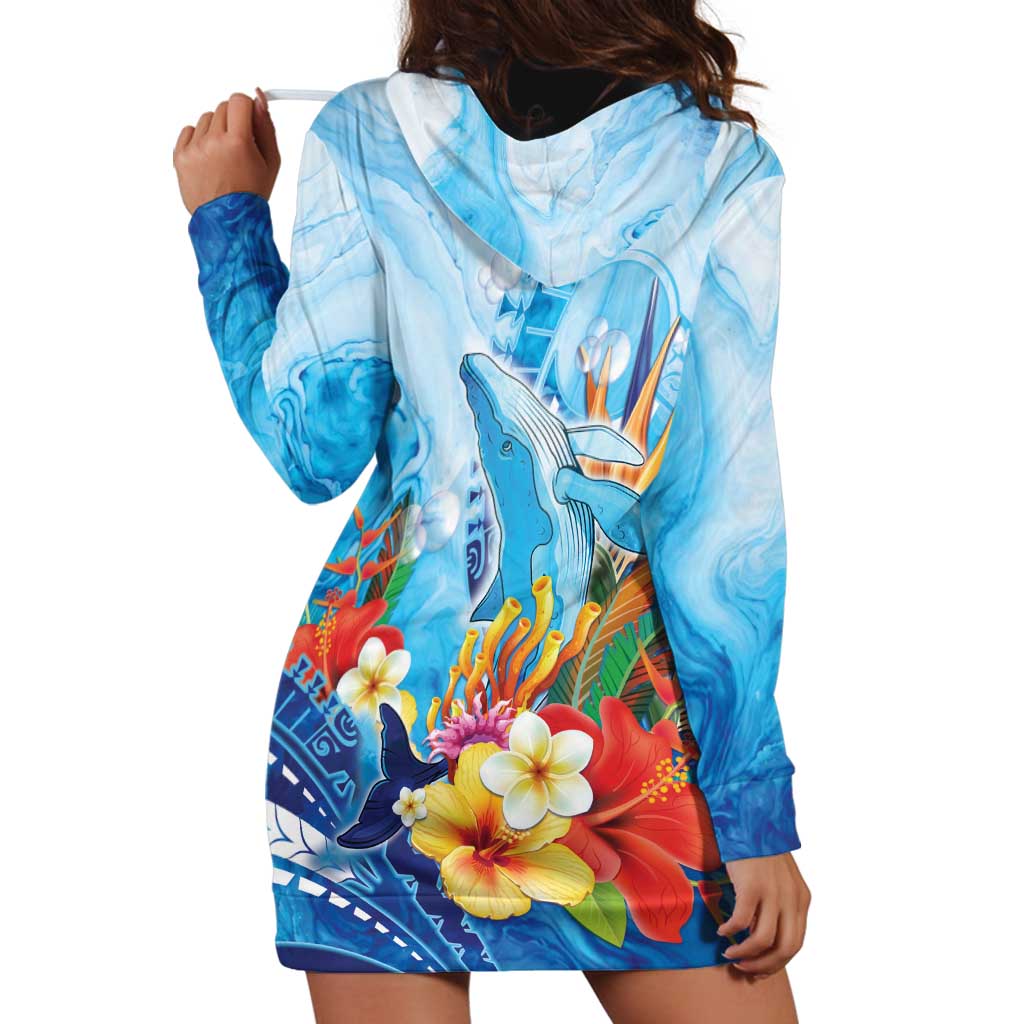 Polynesia Humpback Whale Hoodie Dress Ocean Style