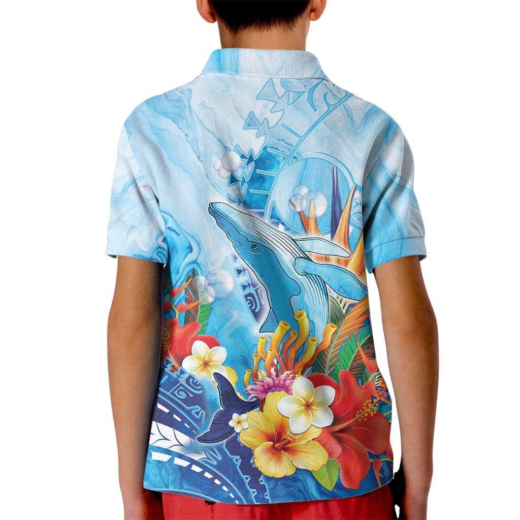 Polynesia Humpback Whale Kid Polo Shirt Ocean Style LT05 - Polynesian Pride