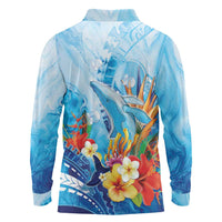 Polynesia Humpback Whale Long Sleeve Polo Shirt Ocean Style LT05 - Polynesian Pride