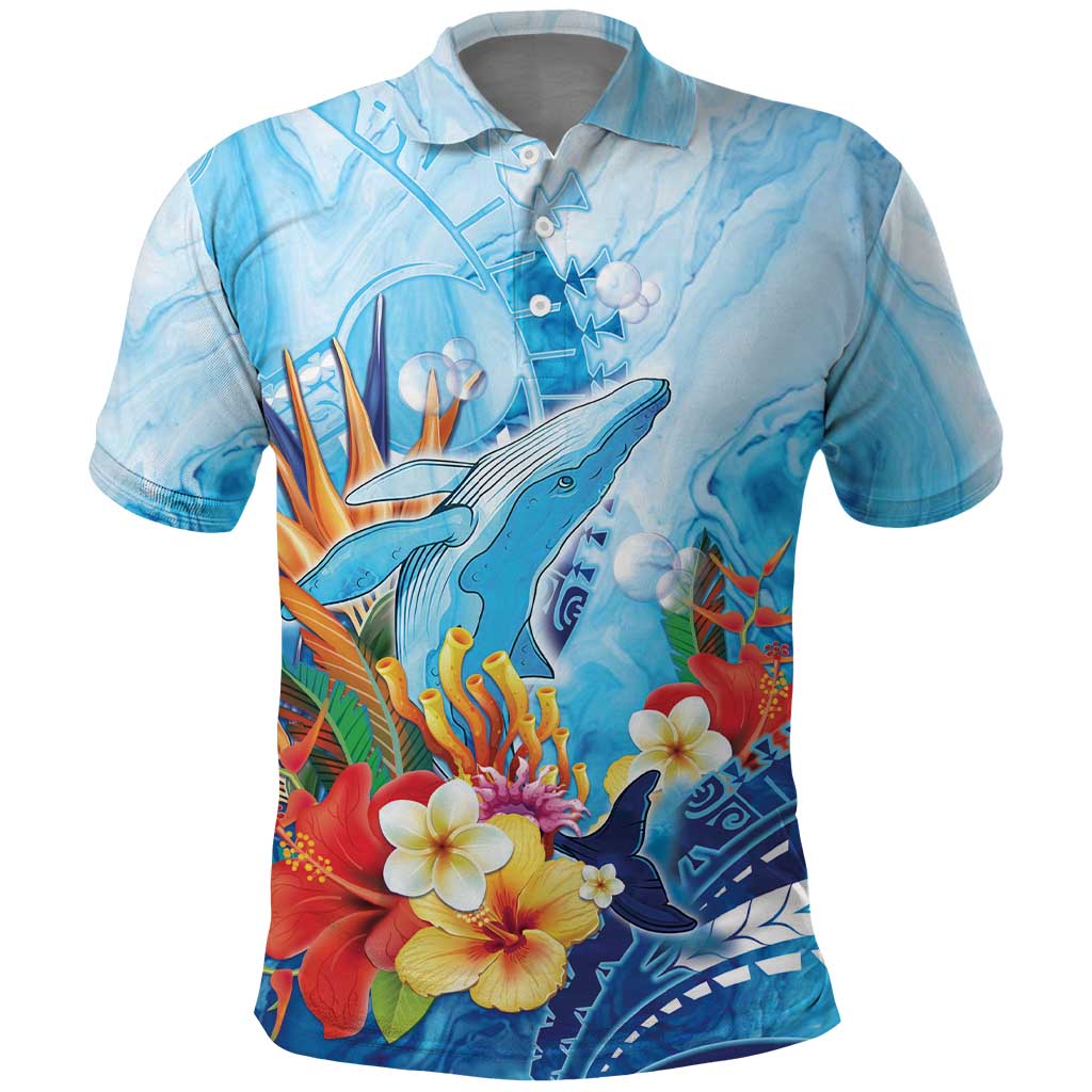 Polynesia Humpback Whale Polo Shirt Ocean Style