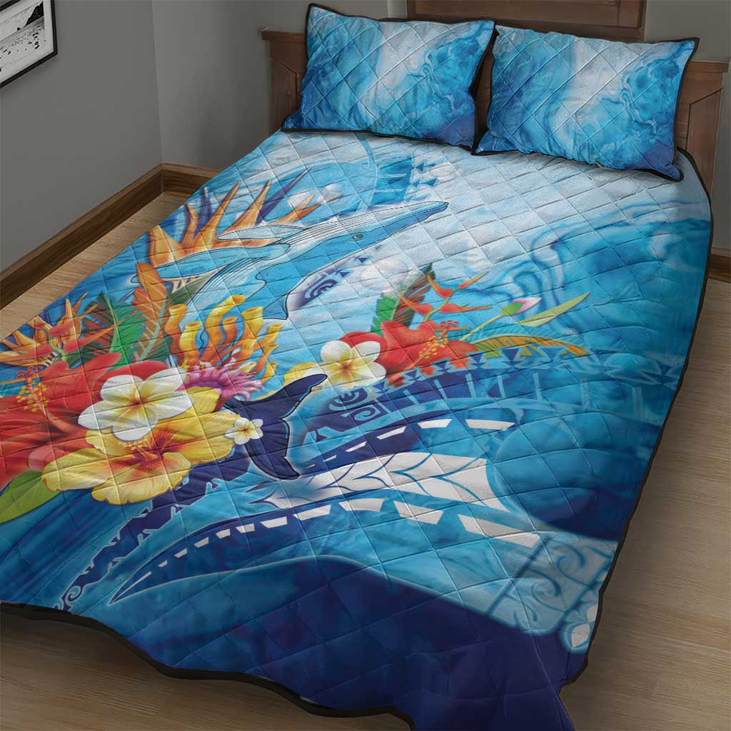 Polynesia Humpback Whale Quilt Bed Set Ocean Style