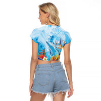 Polynesia Humpback Whale Raglan Cropped T Shirt Ocean Style LT05 - Polynesian Pride