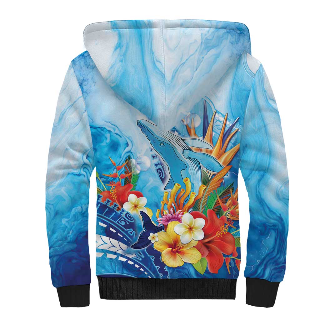 Polynesia Humpback Whale Sherpa Hoodie Ocean Style