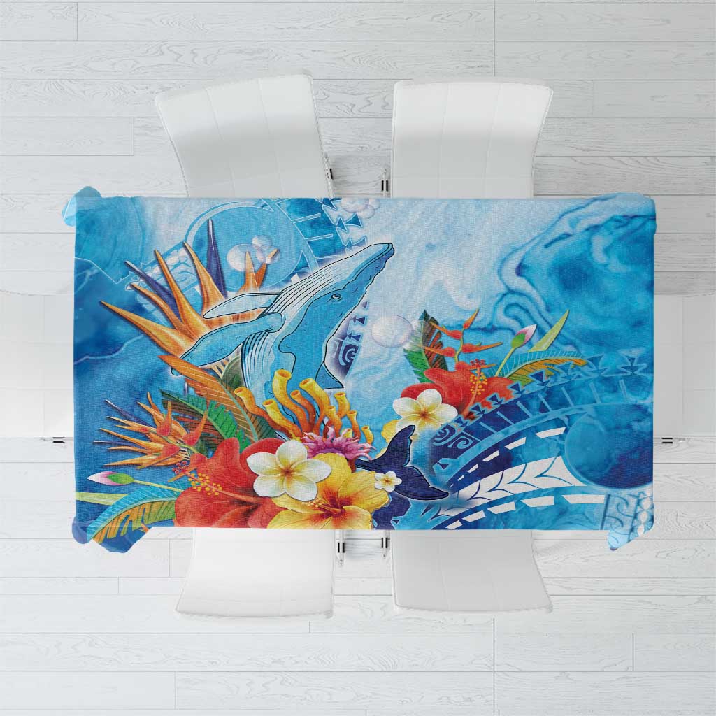 Polynesia Humpback Whale Tablecloth Ocean Style LT05 Blue - Polynesian Pride