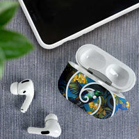 New Zealand Tui Bird AirPods Case Maori Koru With Kowhai Flowers