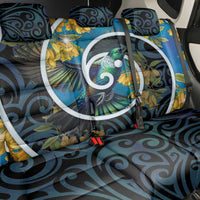 New Zealand Tui Bird Back Car Seat Cover Maori Koru With Kowhai Flowers