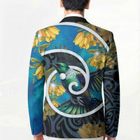 New Zealand Tui Bird Blazer Maori Koru With Kowhai Flowers