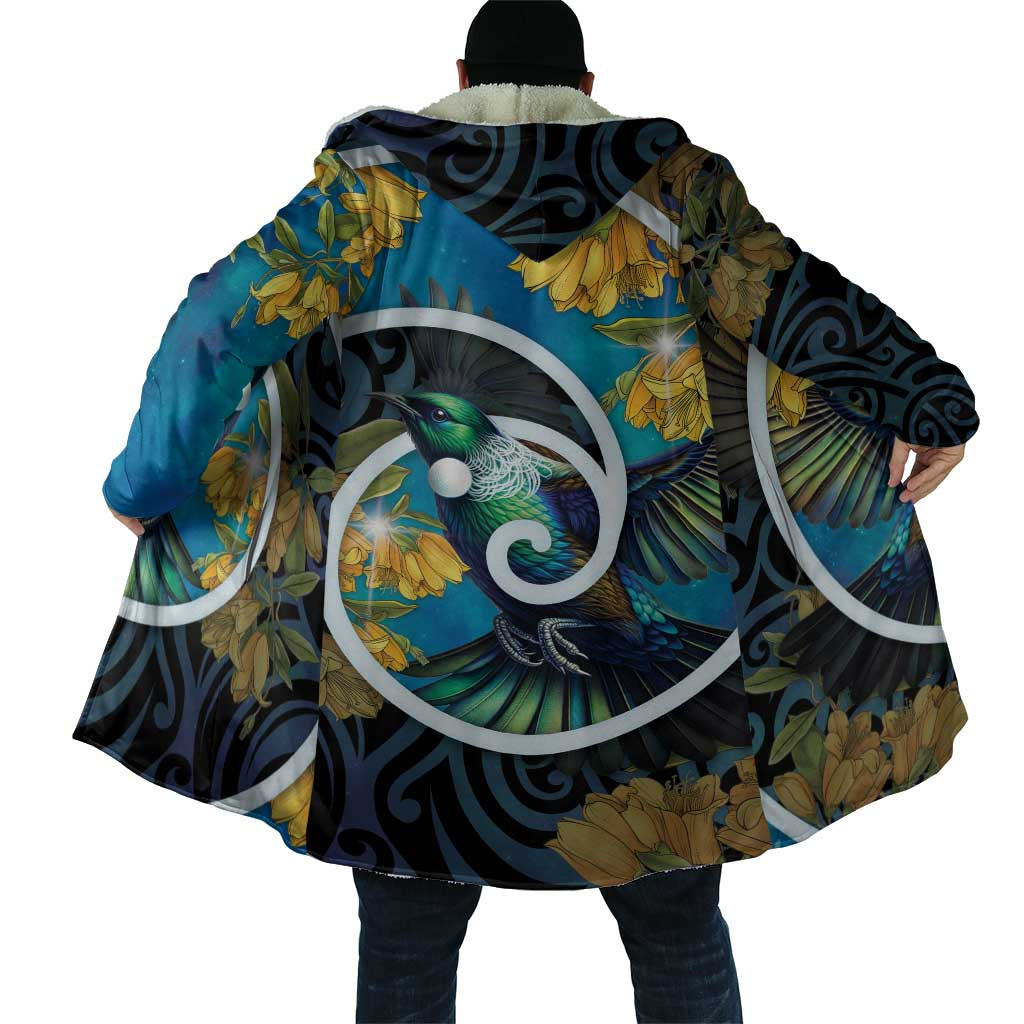New Zealand Tui Bird Cloak Maori Koru With Kowhai Flowers