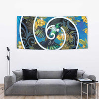 New Zealand Tui Bird Tapestry Maori Koru With Kowhai Flowers LT05 - Polynesian Pride