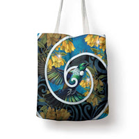 New Zealand Tui Bird Tote Bag Maori Koru With Kowhai Flowers LT05 - Polynesian Pride