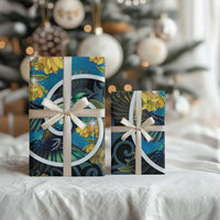 New Zealand Tui Bird Wrapping Paper Maori Koru With Kowhai Flowers LT05 - Polynesian Pride