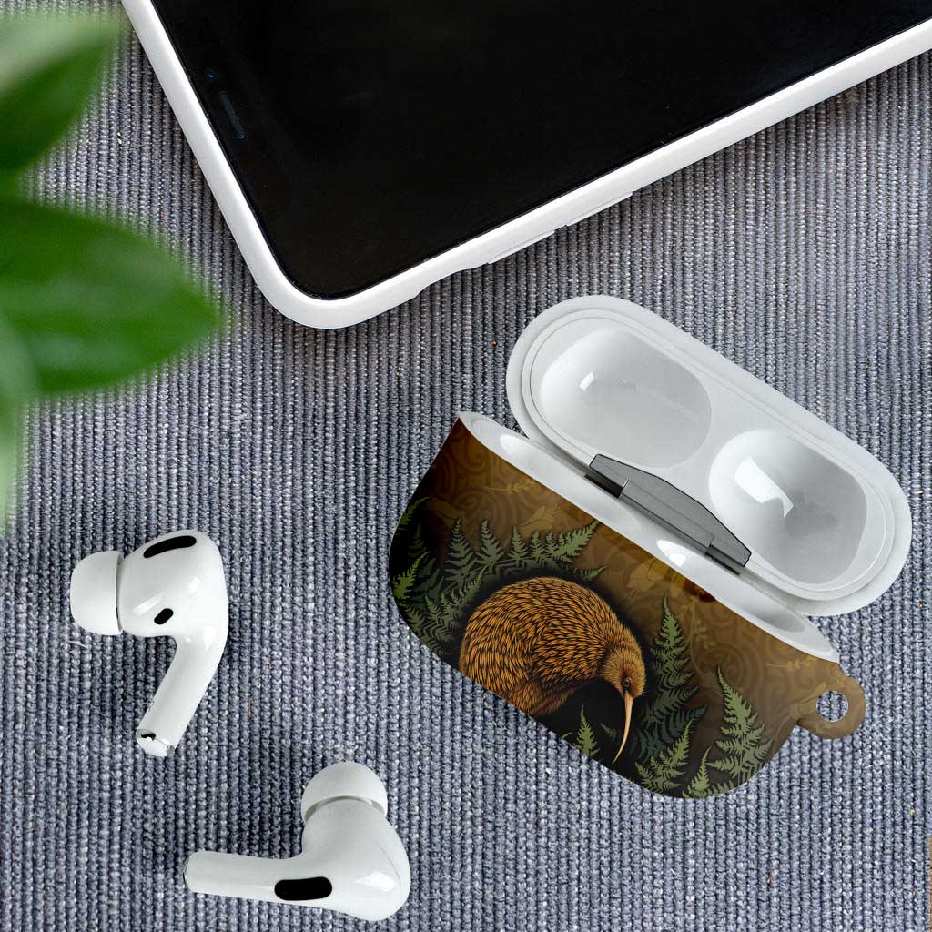 New Zealand Kiwi Bird AirPods Case Silver Fern Mix Maori Pattern LT05 - Polynesian Pride