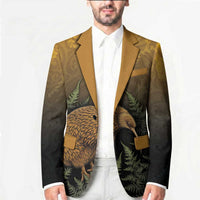New Zealand Kiwi Bird Blazer Silver Fern Mix Maori Pattern