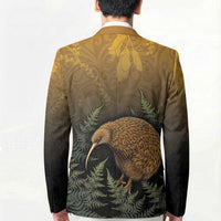 New Zealand Kiwi Bird Blazer Silver Fern Mix Maori Pattern