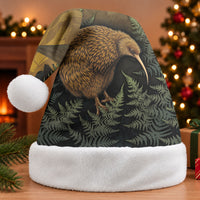 New Zealand Kiwi Bird Christmas Santa Hat Silver Fern Mix Maori Pattern LT05 Without Fur Brown - Polynesian Pride