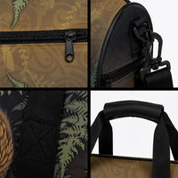 New Zealand Kiwi Bird Duffle Bag Silver Fern Mix Maori Pattern