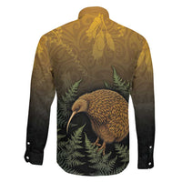 New Zealand Kiwi Bird Family Matching Off Shoulder Short Dress and Hawaiian Shirt Silver Fern Mix Maori Pattern LT05 - Polynesian Pride