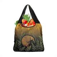 New Zealand Kiwi Bird Grocery Bag Silver Fern Mix Maori Pattern LT05 1-pack One Size Brown - Polynesian Pride