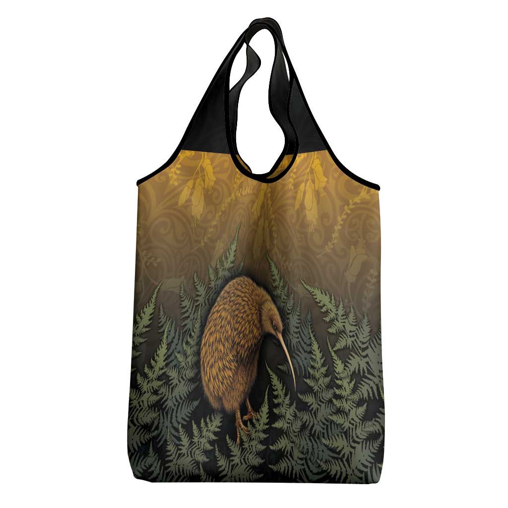 New Zealand Kiwi Bird Grocery Bag Silver Fern Mix Maori Pattern LT05 - Polynesian Pride