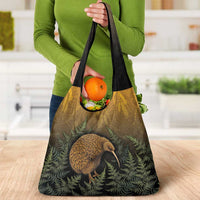 New Zealand Kiwi Bird Grocery Bag Silver Fern Mix Maori Pattern LT05 - Polynesian Pride