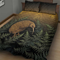 New Zealand Kiwi Bird Quilt Bed Set Silver Fern Mix Maori Pattern