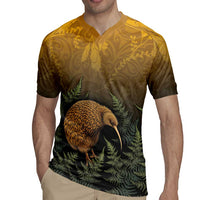 New Zealand Kiwi Bird Rugby Jersey Silver Fern Mix Maori Pattern LT05 - Polynesian Pride