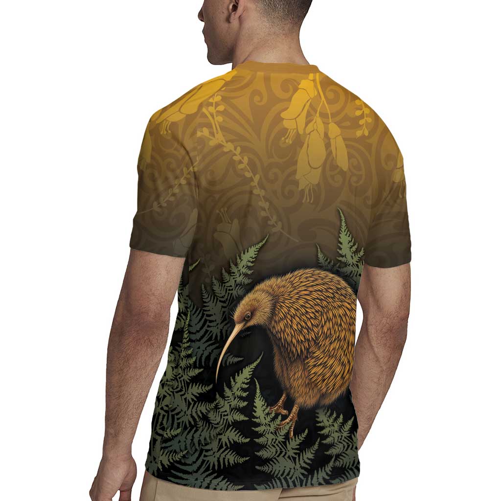 New Zealand Kiwi Bird Rugby Jersey Silver Fern Mix Maori Pattern LT05 - Polynesian Pride