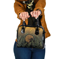 New Zealand Kiwi Bird Shoulder Handbag Silver Fern Mix Maori Pattern LT05 One Size Brown - Polynesian Pride