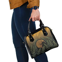 New Zealand Kiwi Bird Shoulder Handbag Silver Fern Mix Maori Pattern LT05 - Polynesian Pride