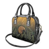 New Zealand Kiwi Bird Shoulder Handbag Silver Fern Mix Maori Pattern LT05 - Polynesian Pride