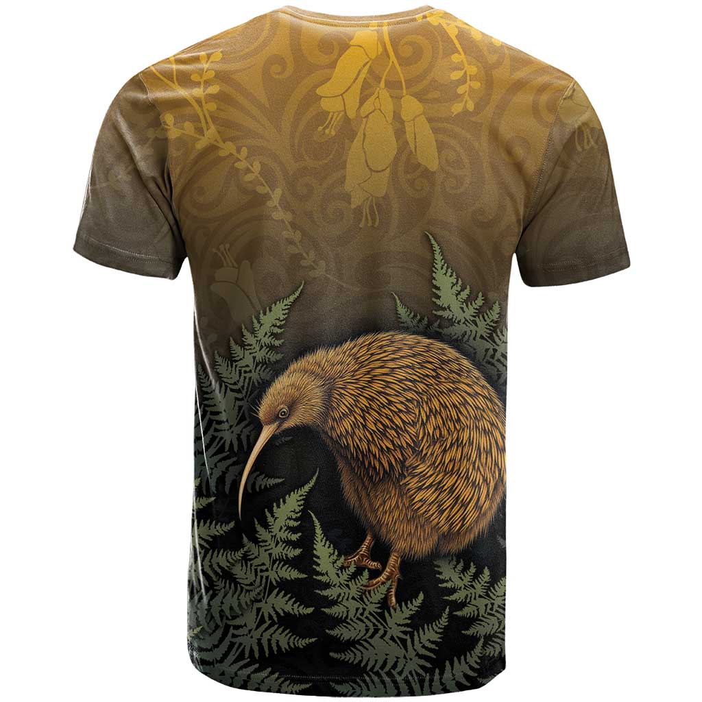 New Zealand Kiwi Bird T Shirt Silver Fern Mix Maori Pattern LT05 - Polynesian Pride