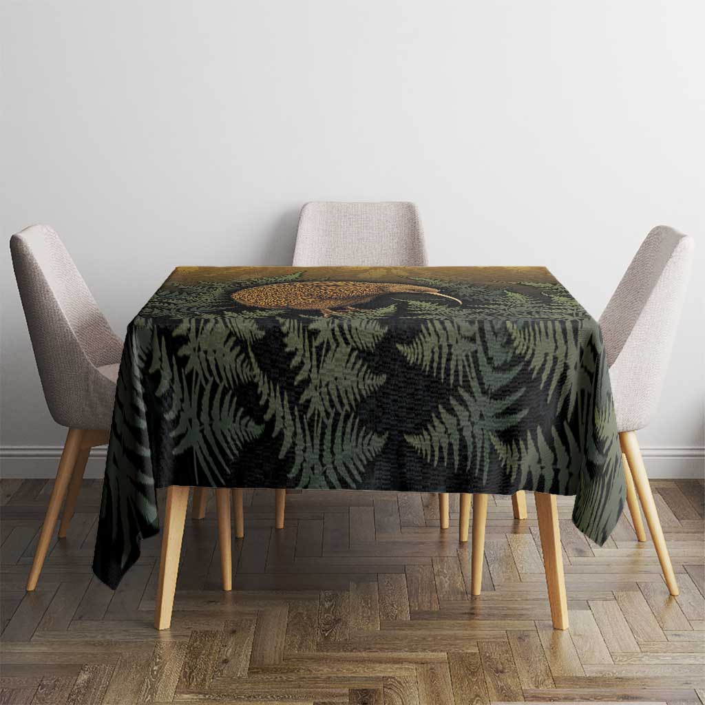 New Zealand Kiwi Bird Tablecloth Silver Fern Mix Maori Pattern