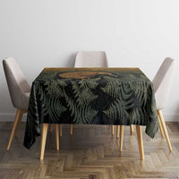 New Zealand Kiwi Bird Tablecloth Silver Fern Mix Maori Pattern