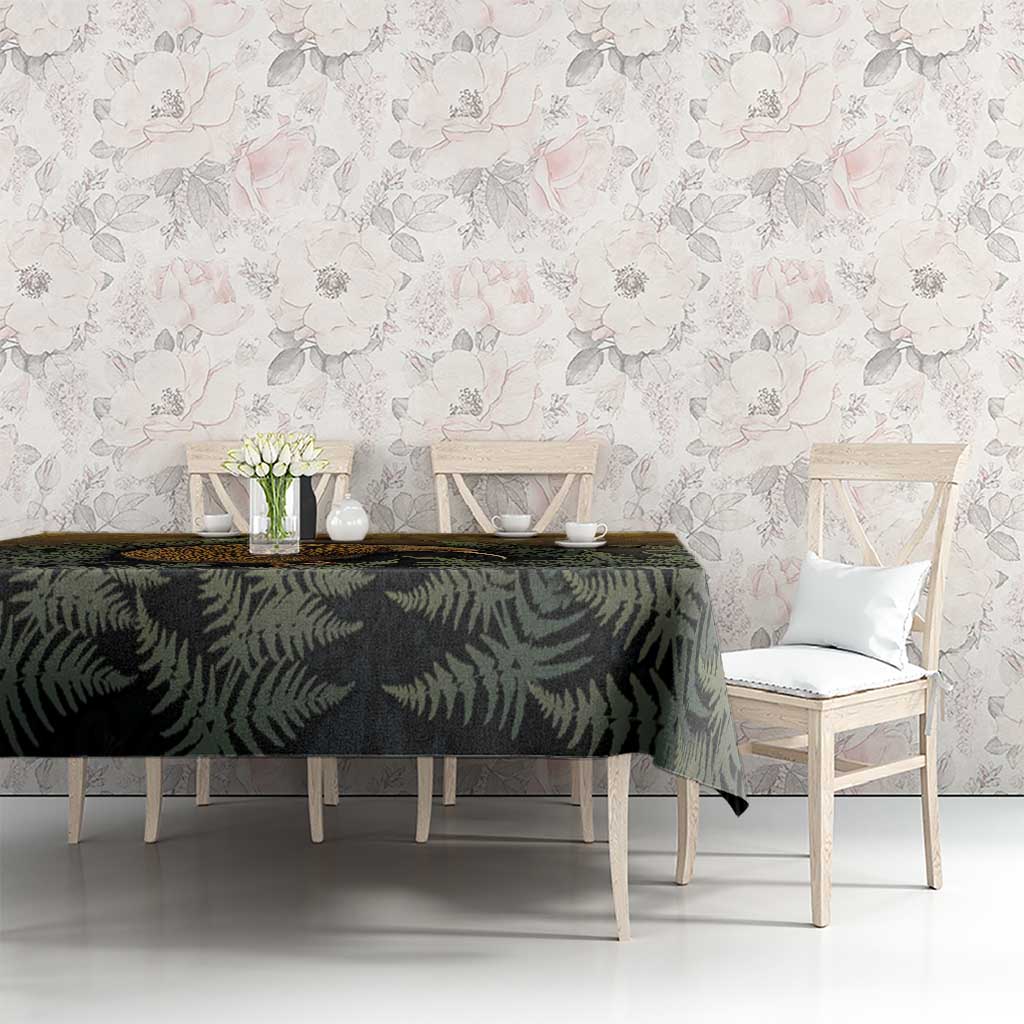 New Zealand Kiwi Bird Tablecloth Silver Fern Mix Maori Pattern