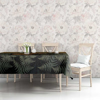 New Zealand Kiwi Bird Tablecloth Silver Fern Mix Maori Pattern